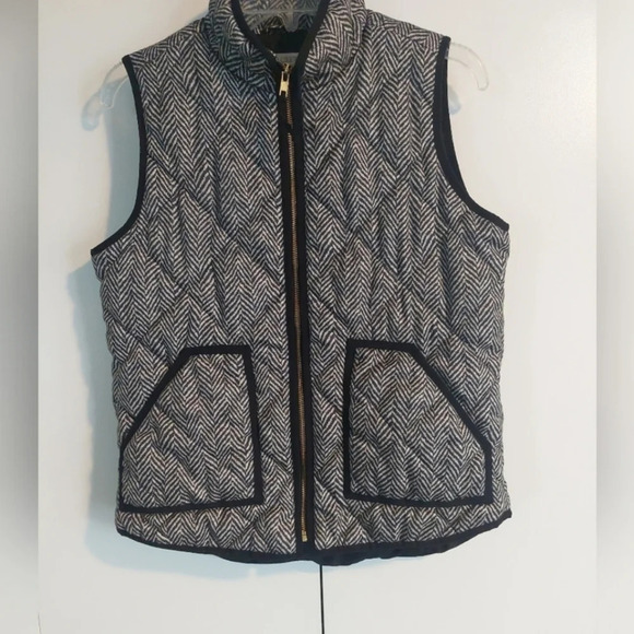 J.Crew The look for less! Herringbone zip up vest & jeweled Rhinestone top Small - Picture 2 of 7